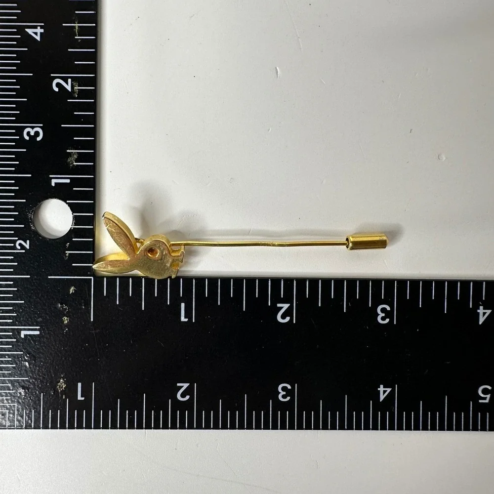 Playboy Bunny Logo Stick Pin Gold Tone Vintage Lapel Jewelry‎ Accessory